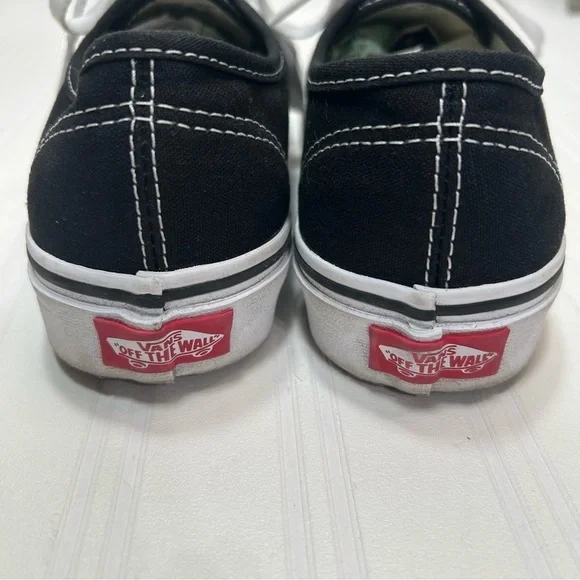 Vans Off The Wall Black and White Canvas Tennis Shoes Size Men 4.0 Women 5.5 - Picture 4 of 12